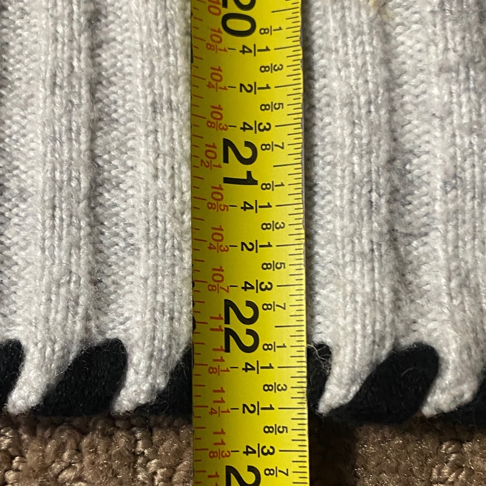 Chunky Wool Blend Light Gray Turtleneck Cozy Knit Sweater Fall - Picture 9 of 12